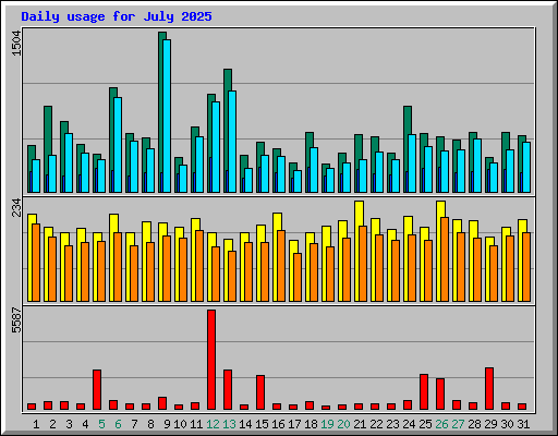 Daily usage for July 2025