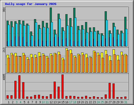 Daily usage for January 2026